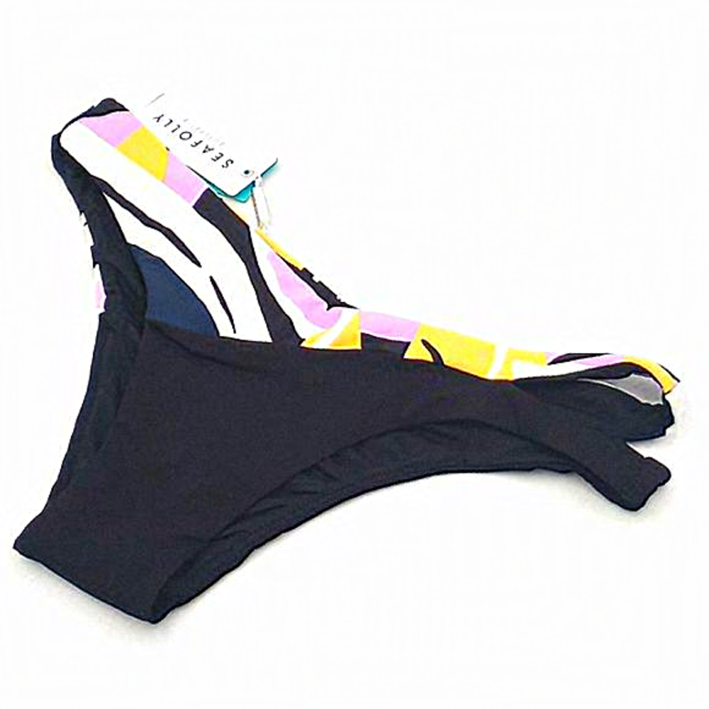 Seafolly Cut Copy Split Side Brazilian Bikini Bottom‎ Blueprint US 8